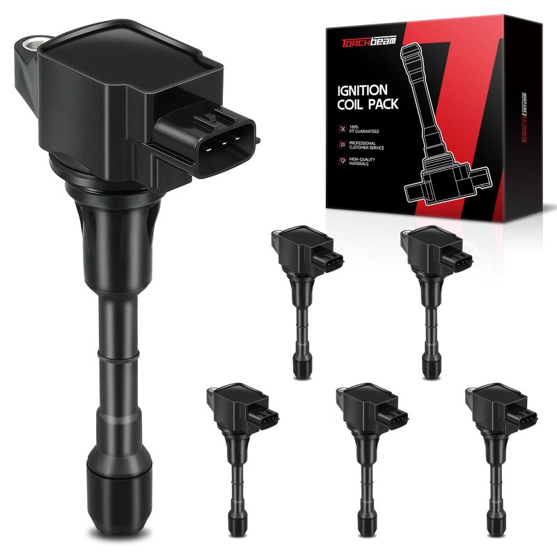 Torchbeam UF550 Set of 6 Ignition Coil Packs Fit for Infiniti Nissan 350Z Altima Maxima Murano Pathfinder Quest EX35 FX35 G25 G35 JX35 M35 M35h Q50 Q70 QX60 2.5L 3.5L V6 2007-2020 Coils For 522082 - Image 1